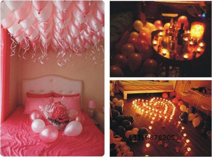 bedroom decoration with balloons